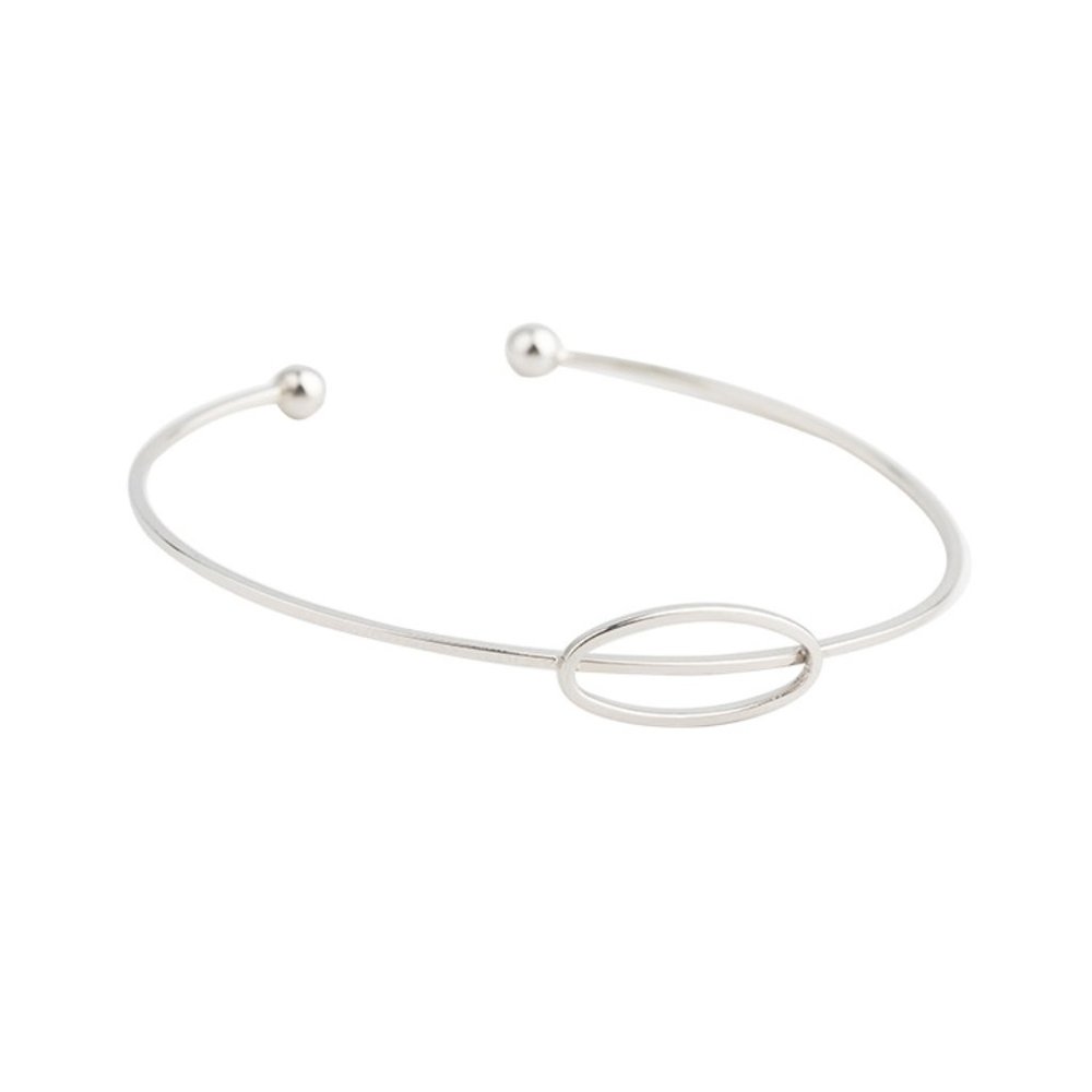Open Oval Cuff Bracelet in Sterling Silver.